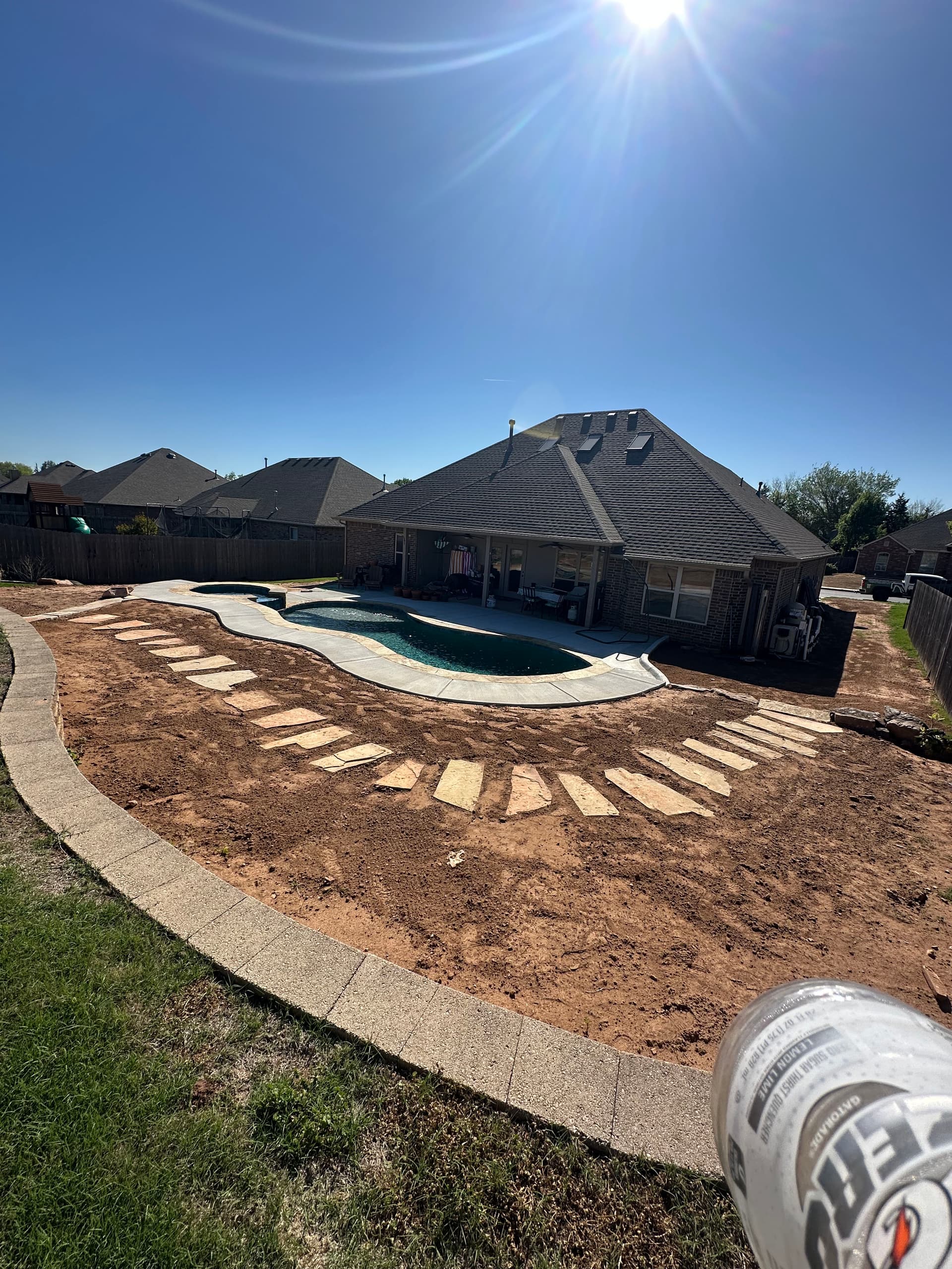 Gallery photos for Natural Stone Tread Steps and Flagstone Walkway at Poolside: Image #3