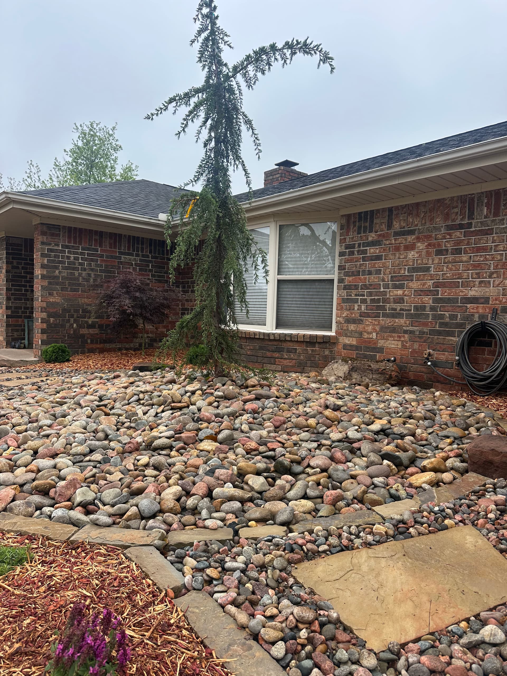 Gallery photos for Overgrown Front Yard Gets a Clean Low-Maintenance Rock Landscape: Image #6