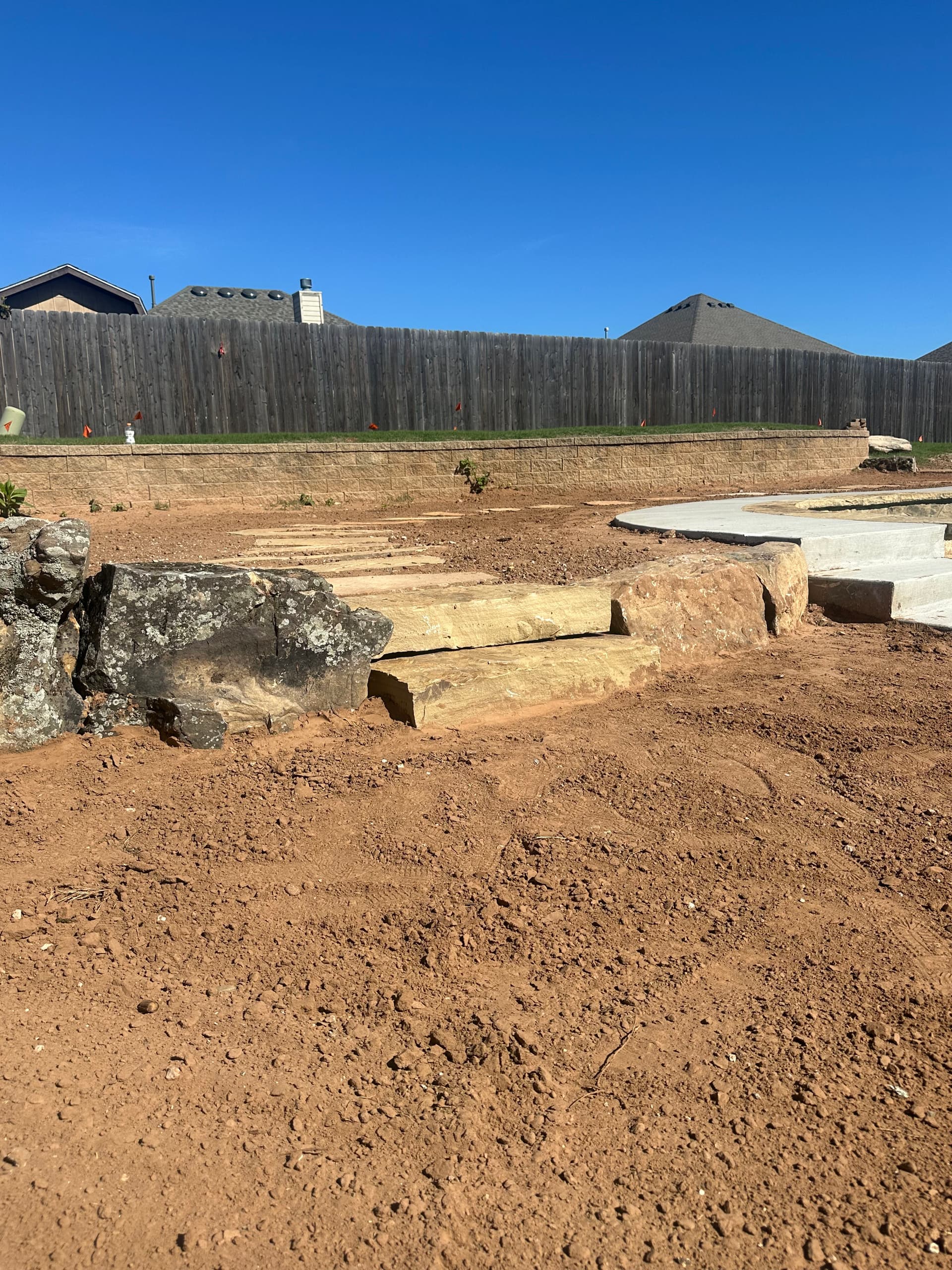 Gallery photos for Natural Stone Tread Steps and Flagstone Walkway at Poolside: Image #2