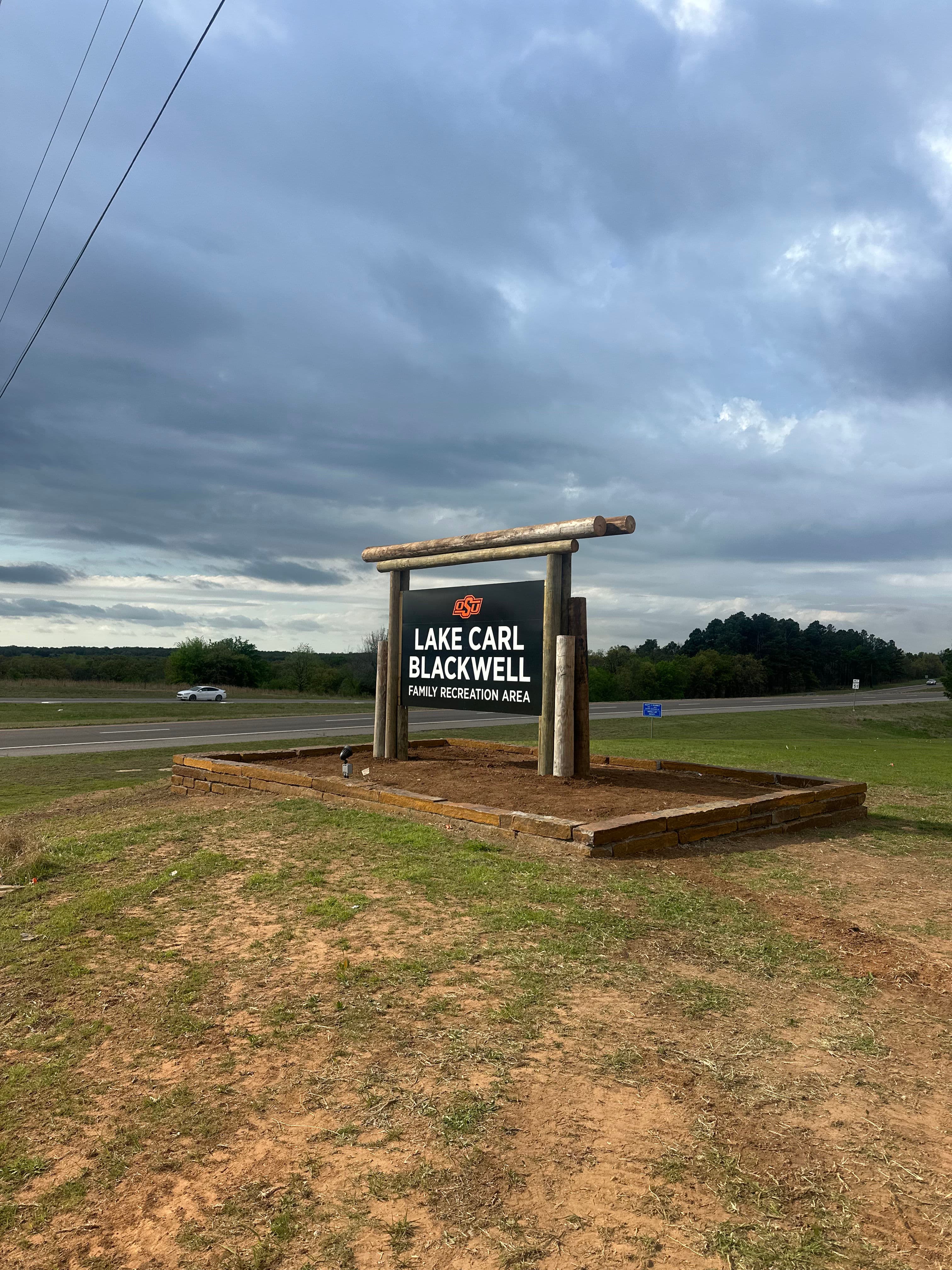 Project Entrance Sign Upgrade at Lake Carl Blackwell with Stone Wall image