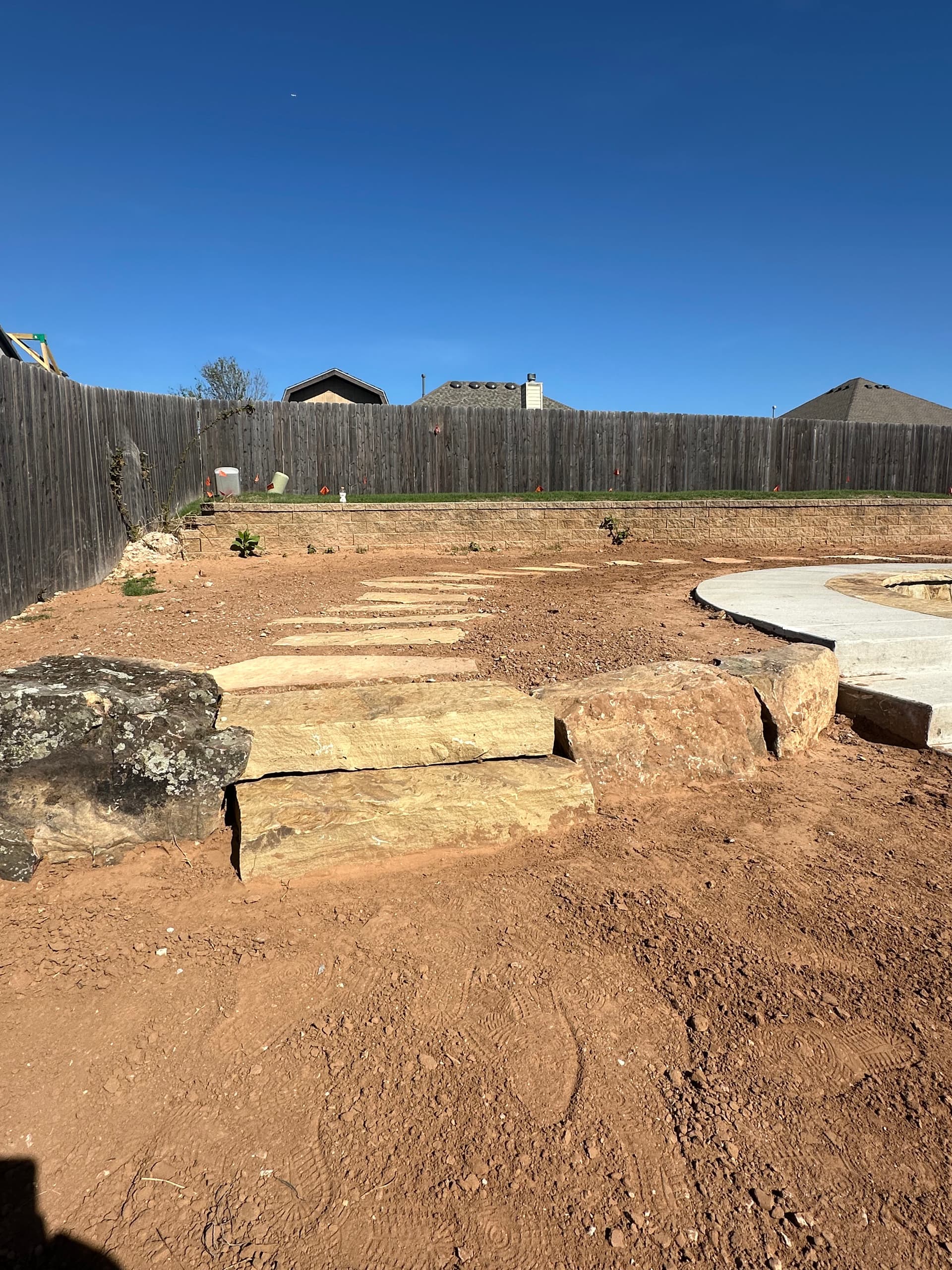 Gallery photos for Natural Stone Tread Steps and Flagstone Walkway at Poolside: Image #1