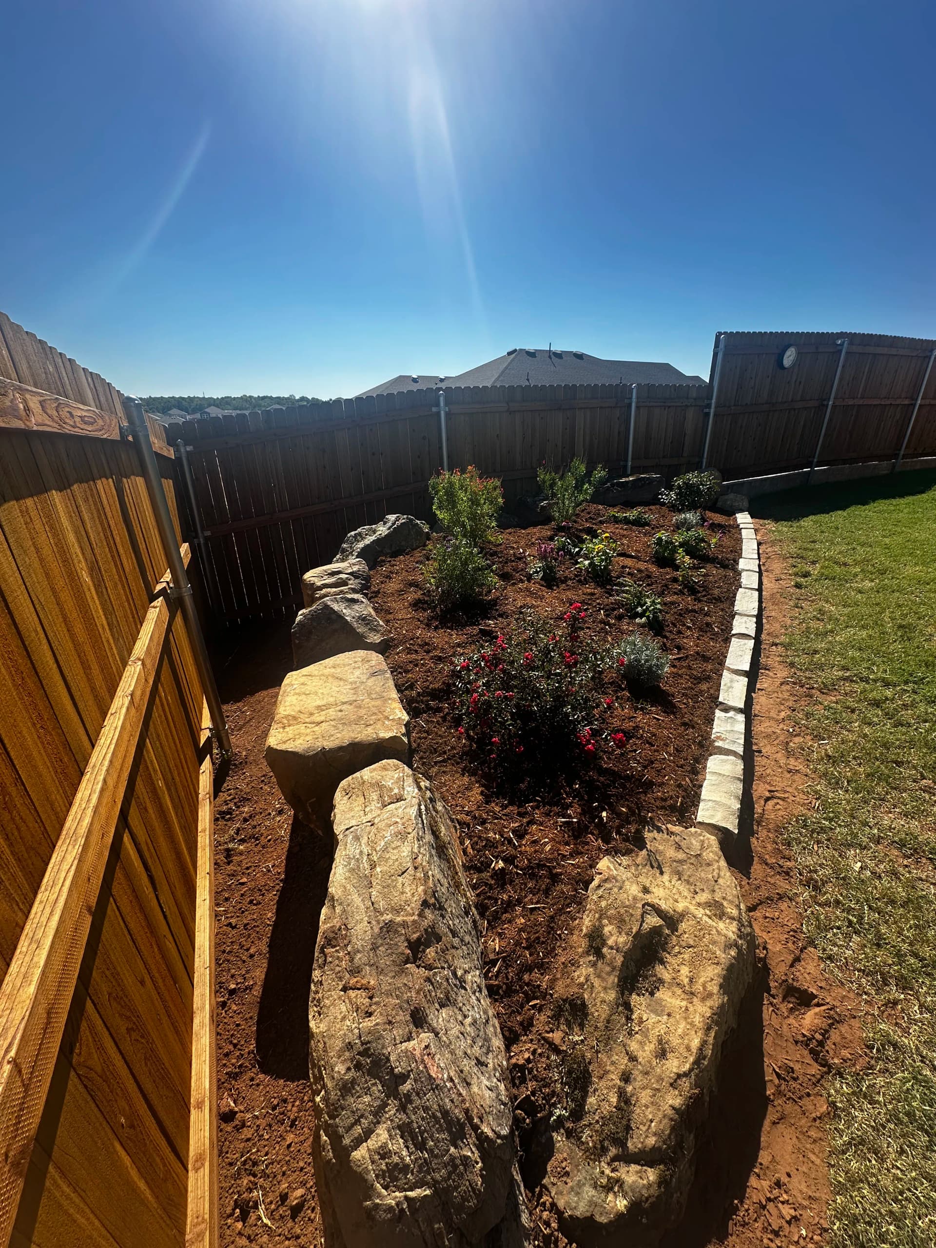 Gallery photos for Boulder Retaining Wall and Oklahoma Native Pollinator Garden Installation: Image #6