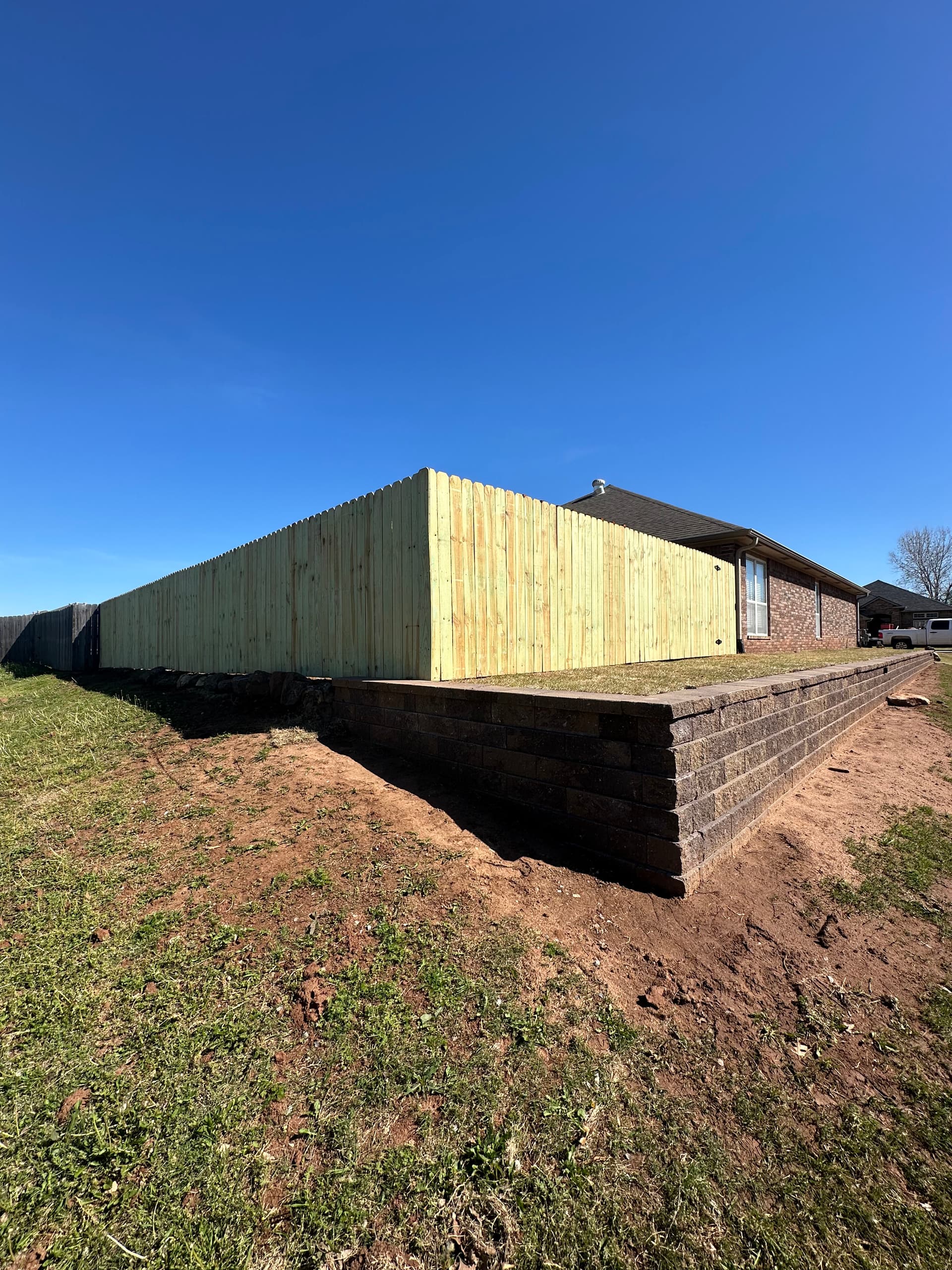 Gallery photos for Retaining Wall, Cedar Pergola, Walkway and Landscaping in Stillwater OK: Image #6