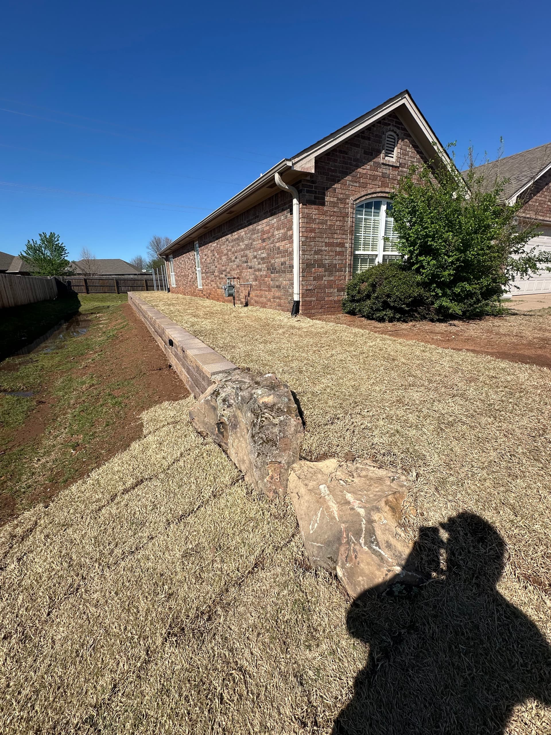 Gallery photos for Retaining Wall, Cedar Pergola, Walkway and Landscaping in Stillwater OK: Image #1