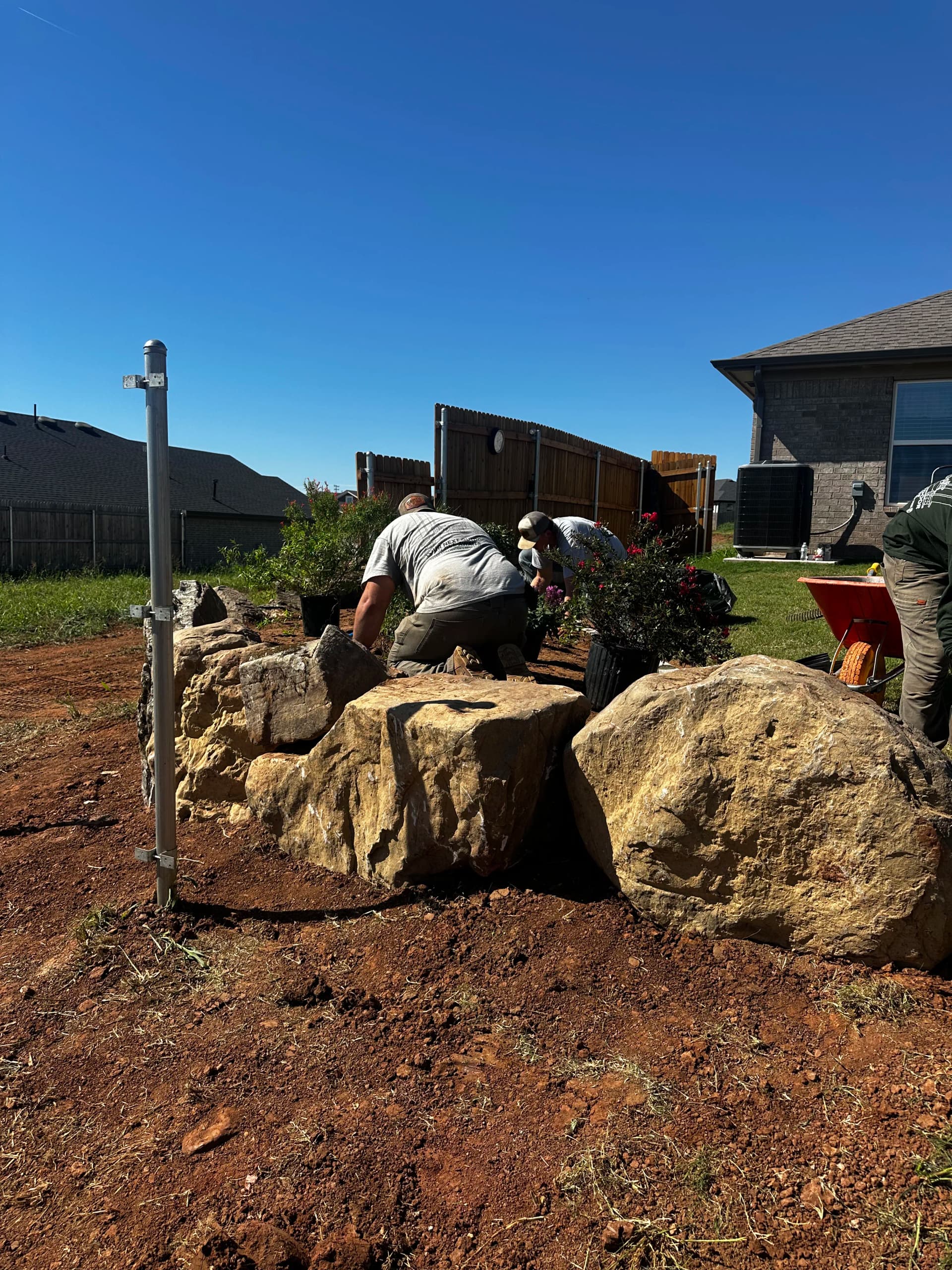 Gallery photos for Boulder Retaining Wall and Oklahoma Native Pollinator Garden Installation: Image #9