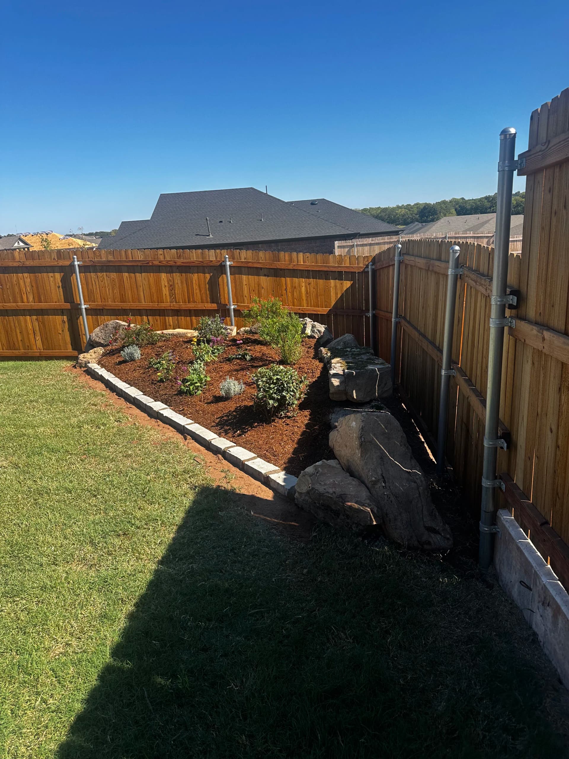 Gallery photos for Boulder Retaining Wall and Oklahoma Native Pollinator Garden Installation: Image #5