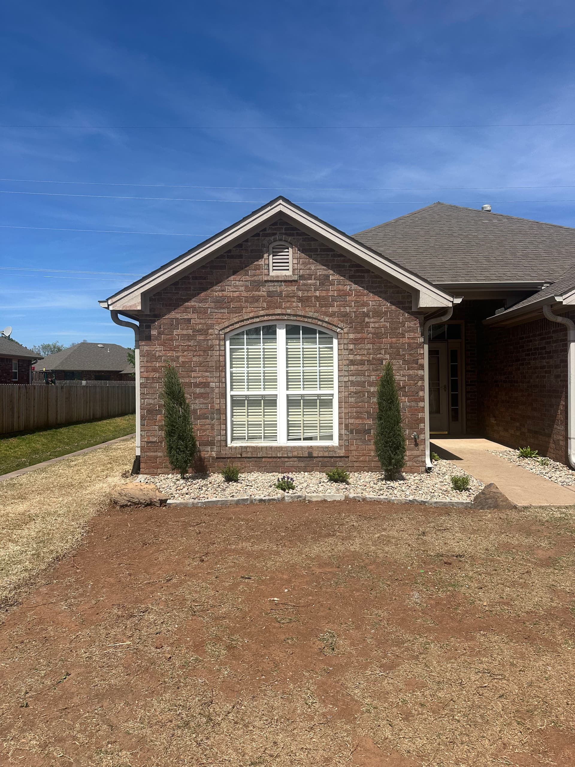 Gallery photos for Retaining Wall, Cedar Pergola, Walkway and Landscaping in Stillwater OK: Image #2