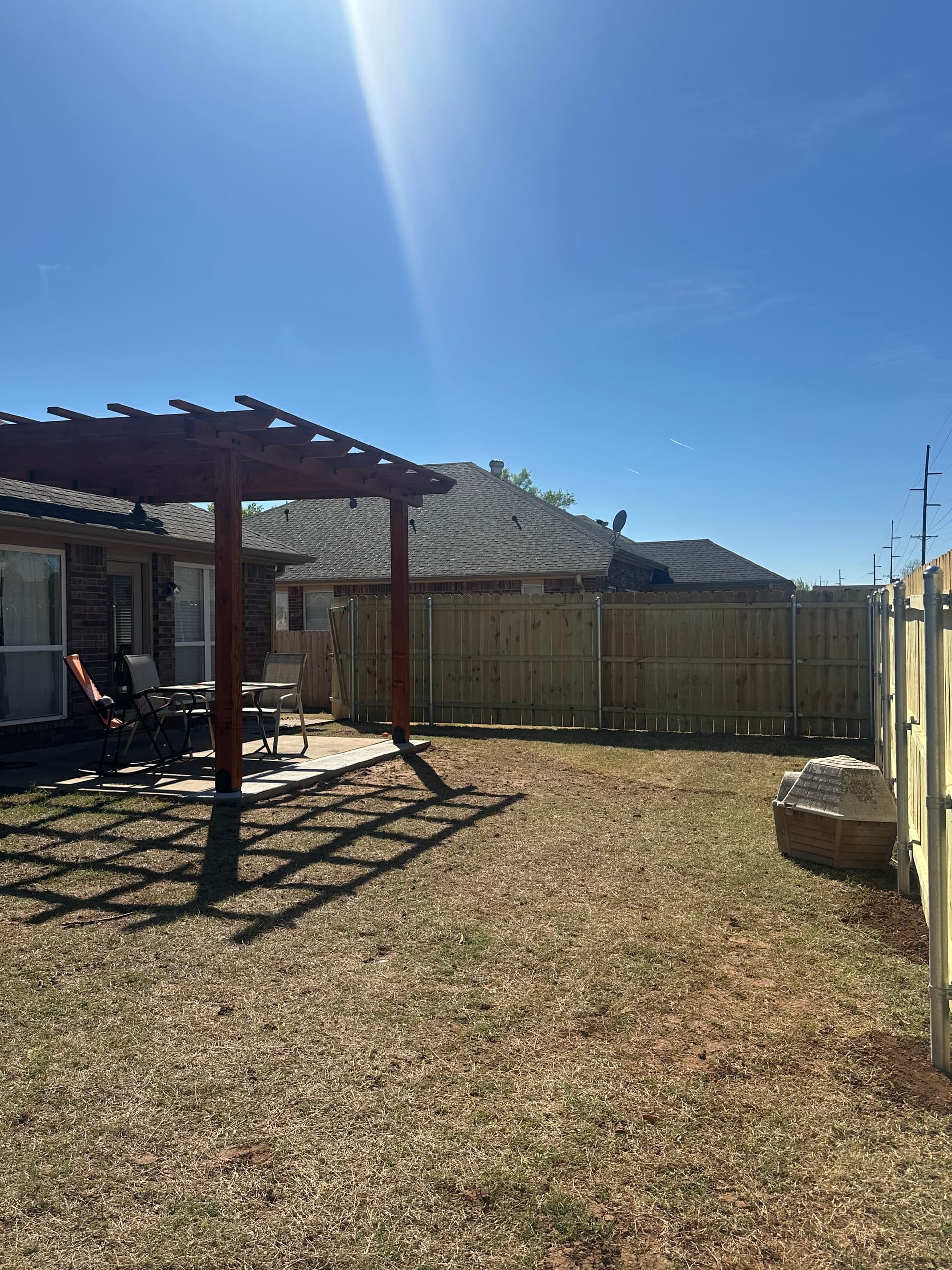 Gallery photos for Retaining Wall, Cedar Pergola, Walkway and Landscaping in Stillwater OK: Image #4