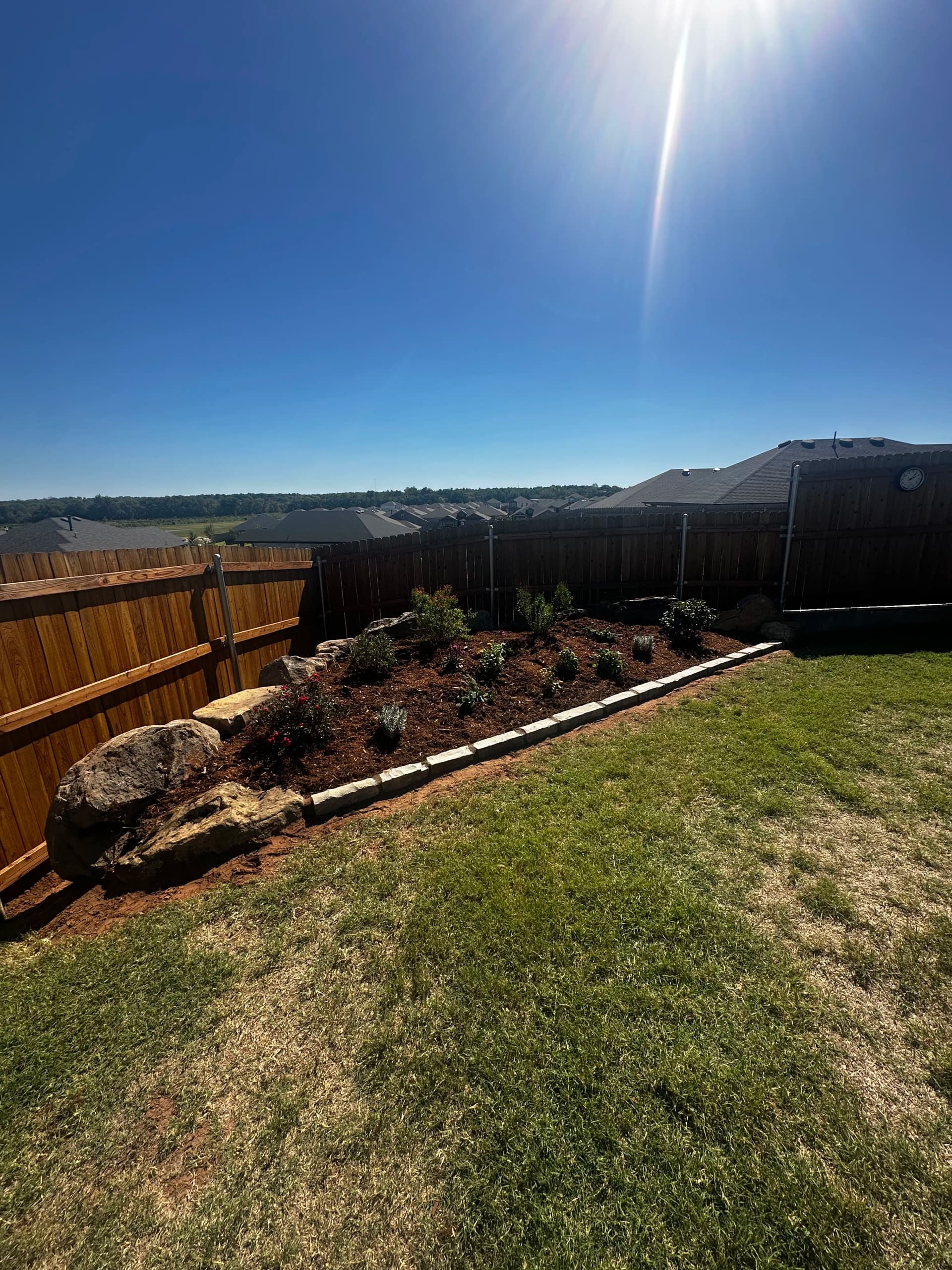 Gallery photos for Boulder Retaining Wall and Oklahoma Native Pollinator Garden Installation: Image #2