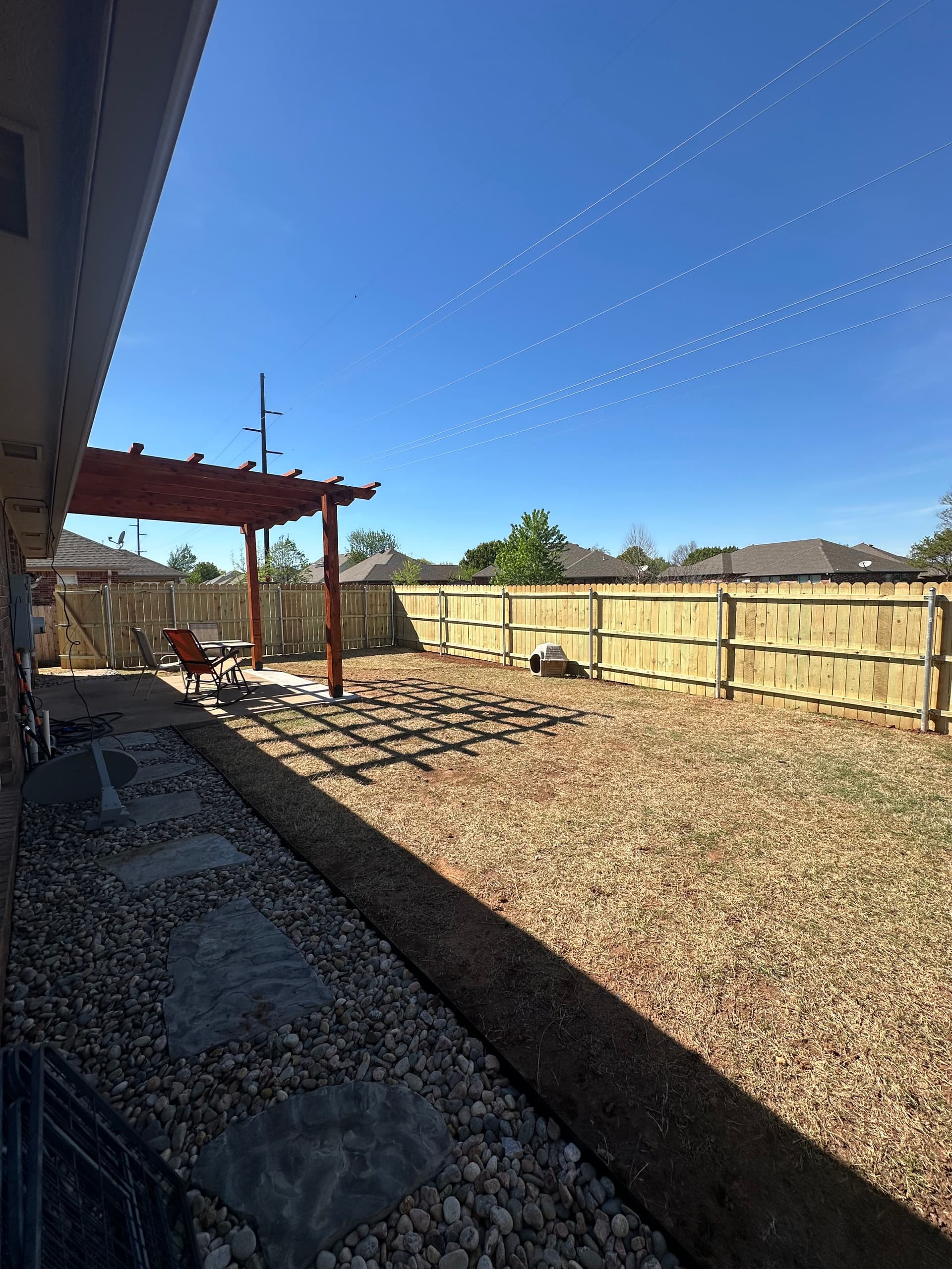 Gallery photos for Retaining Wall, Cedar Pergola, Walkway and Landscaping in Stillwater OK: Image #5