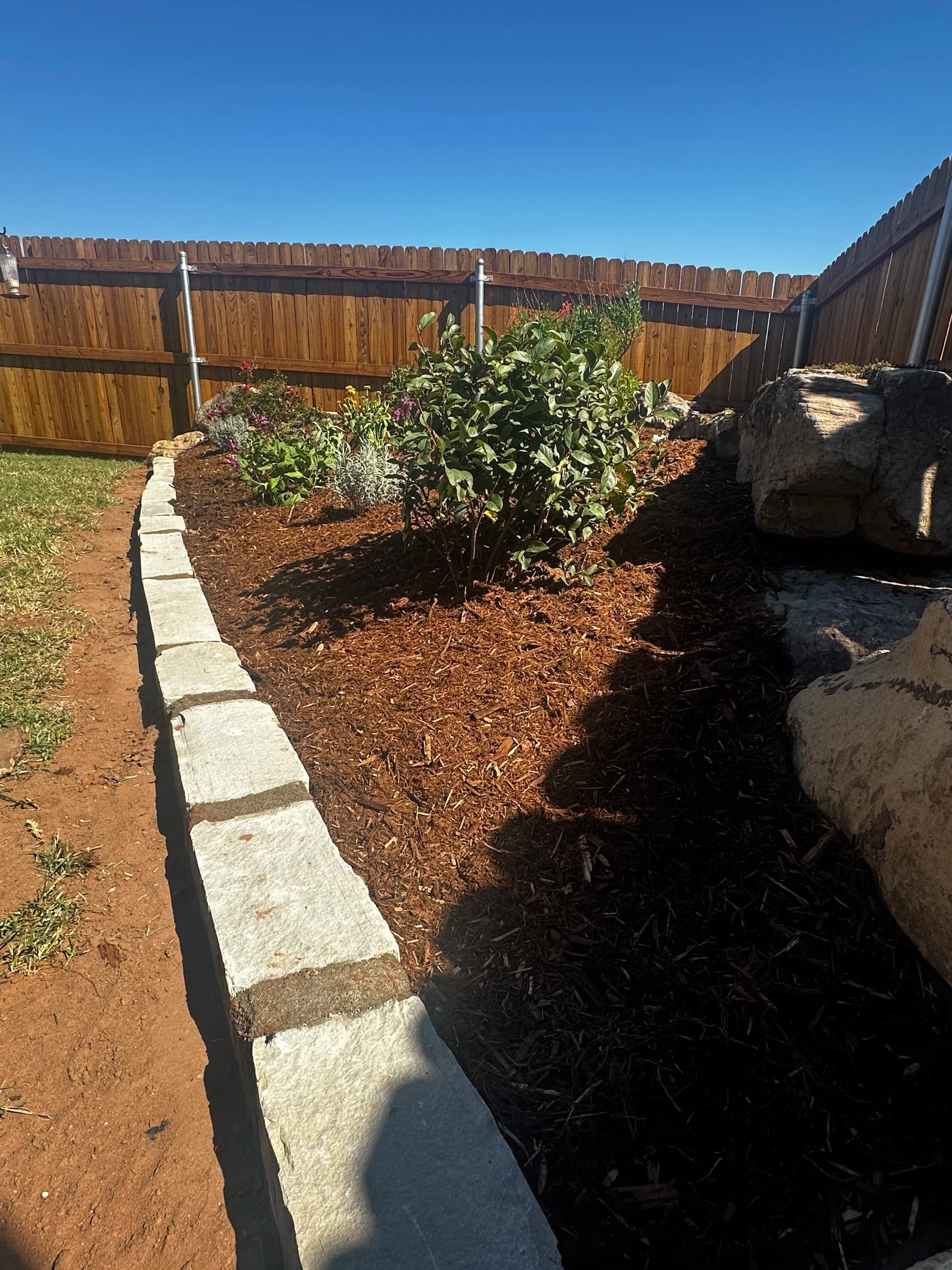 Gallery photos for Boulder Retaining Wall and Oklahoma Native Pollinator Garden Installation: Image #8
