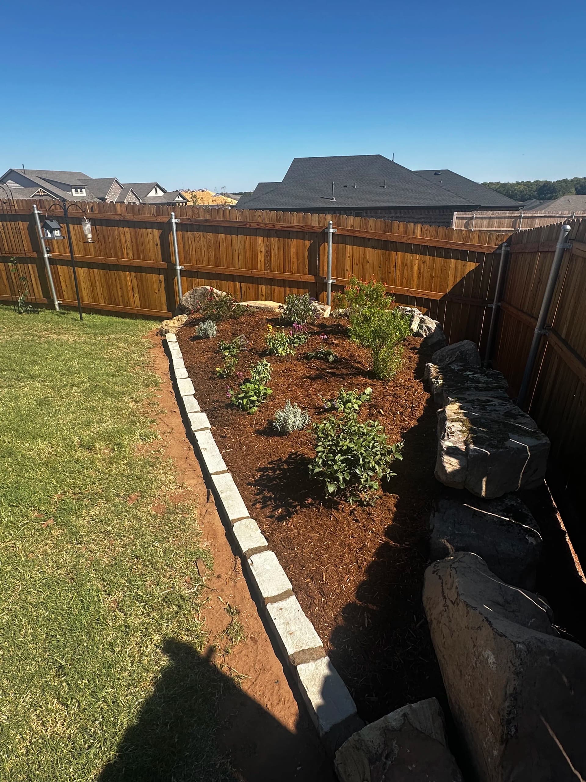 Gallery photos for Boulder Retaining Wall and Oklahoma Native Pollinator Garden Installation: Image #7